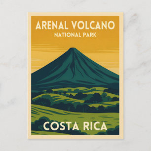 Reise im Vintage-Stil Arenal-Vulkan Costa Rica Lan Postkarte