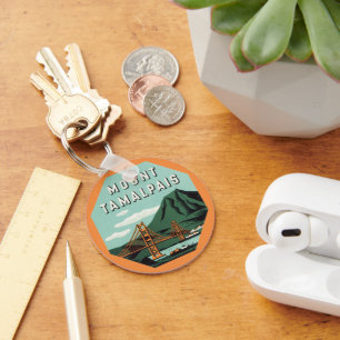 Reise im Vintage-Stil, Berg Tamalpais oder Mount T Schlüsselanhänger