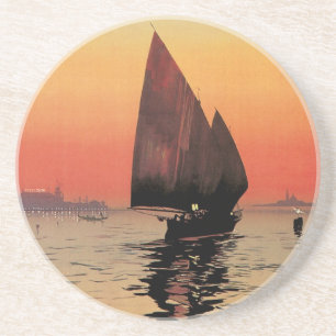 Reise im Vintage-Stil, Boote im Excelsior Palace V Getränkeuntersetzer