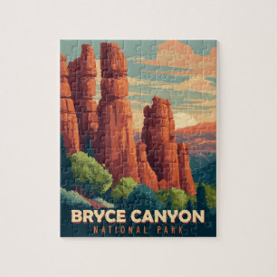 Reise im Vintage-Stil Bryce Canyon Nationalpark Ut Puzzle