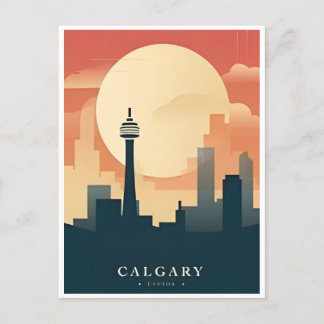 Reise im Vintage-Stil Calgary Alberta Kanada edmon Postkarte