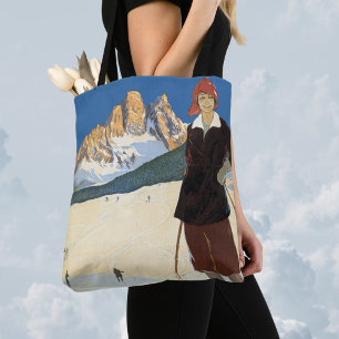 Reise im Vintage-Stil Cortina d'Ampezzo, Italien S Tasche