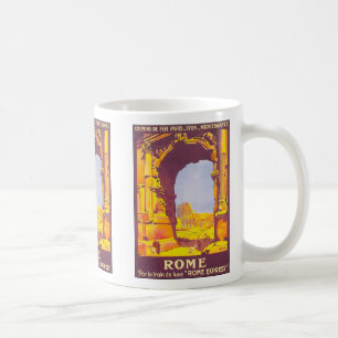 Reise im Vintage-Stil, das Kolosseum in Rom Italie Kaffeetasse