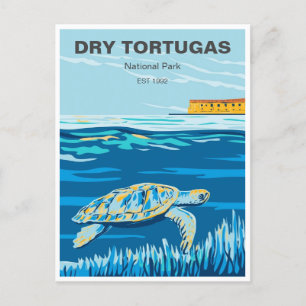 Reise im Vintage-Stil Dry Tortugas National Park F Postkarte