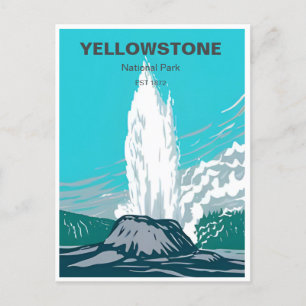 Reise im Vintage-Stil durch den Yellowstone-Nation Postkarte