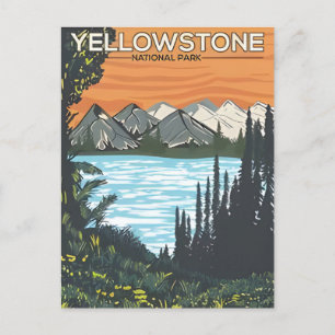 Reise im Vintage-Stil durch den Yellowstone-Nation Postkarte