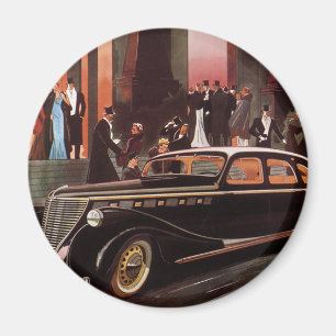 Reise im Vintage-Stil, elegante Stretch-Limo-Limou Magnet