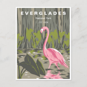 Reise im Vintage-Stil Everglades National Park Flo Postkarte