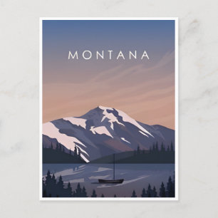 Reise im Vintage-Stil Glacier-Nationalpark Montana Postkarte