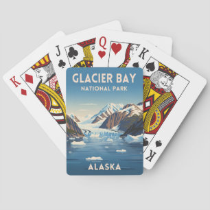 Reise im Vintage-Stil Gletscher-Bay-Nationalpark A Spielkarten