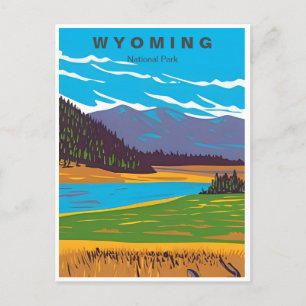 Reise im Vintage-Stil Grand Teton Nationalpark Wyo Postkarte