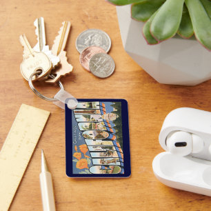 Reise im Vintage-Stil, Grüße von Kalifornischen Mo Schlüsselanhänger