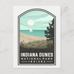 Reise im Vintage-Stil Indiana Dunes National Park Postkarte