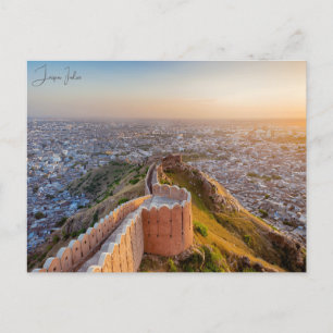 Reise im Vintage-Stil Jaipur Indien Farbiger Rajas Postkarte