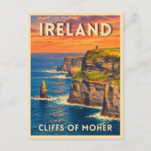 Reise im Vintage-Stil Klippen von Moher Irland Lan