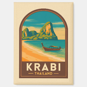 Reise im Vintage-Stil Krabi Thailand Railay Beach Magnet