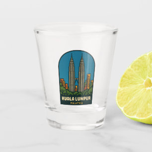 Reise im Vintage-Stil Kuala Lumpur Malaysia Retro- Schnapsglas
