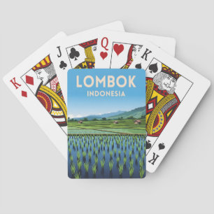 Reise im Vintage-Stil Lombok Indonesien Retro-Pano Spielkarten