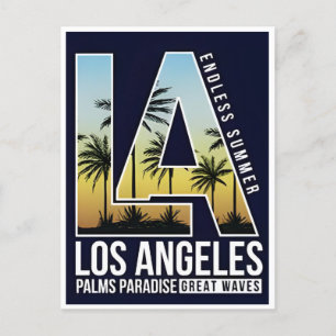 Reise im Vintage-Stil Los Angeles Kalifornien Amer Postkarte