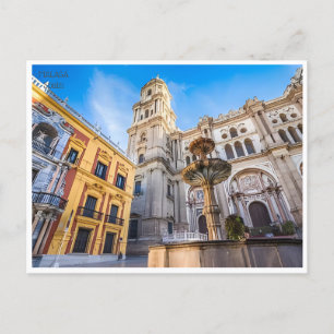 Reise im Vintage-Stil Málaga Spanien Alcazaba Stad Postkarte