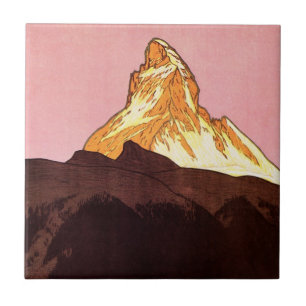 Reise im Vintage-Stil, Matterhorn, Schweiz Fliese