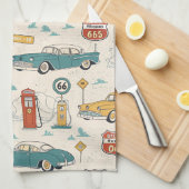 Reise im Vintage-Stil Muster (1) Geschirrtuch (Viertel Falte)