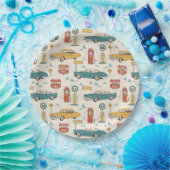 Reise im Vintage-Stil Muster (1) Pappteller (Party)