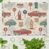 Reise im Vintage-Stil Muster (2) Geschirrtuch (Gefaltet)