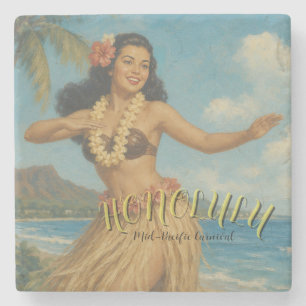 Reise im Vintage-Stil nach Hawaii Steinuntersetzer