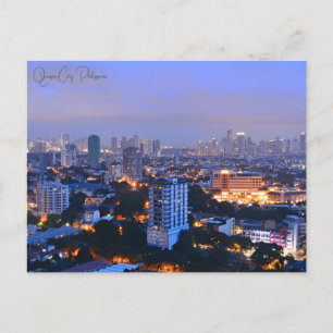 Reise im Vintage-Stil Quezon City Philippinen Stad Postkarte