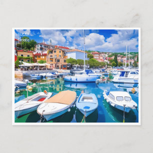 Reise im Vintage-Stil Rijeka Kroatien Kostrena Opa Postkarte