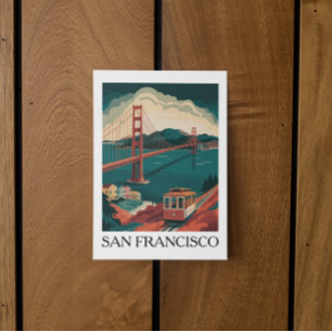 Reise im Vintage-Stil San Francisco Golden Gate Br Postkarte