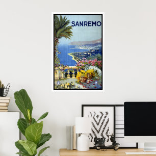 Reise im Vintage-Stil, San Remo, Italien, Italieni Poster
