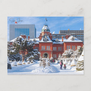 Reise im Vintage-Stil Sapporo Japan Schneefestival Postkarte
