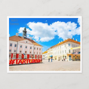 Reise im Vintage-Stil Tartu Estland Estonie Aquare Postkarte