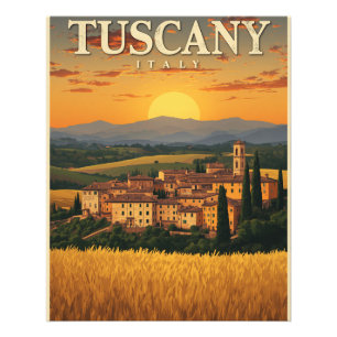 Reise im Vintage-Stil Toskana Italien Retro-Panora Fotodruck