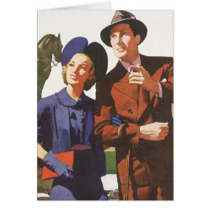 Reise im Vintage-Stil, Touristen auf Urlaubssights