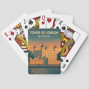Reise im Vintage-Stil: Tower of London UK Retro-Pa Spielkarten