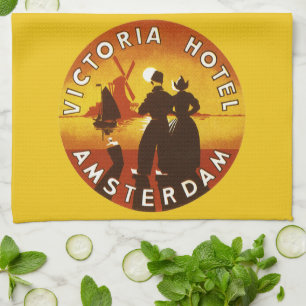 Reise im Vintage-Stil, Victoria Hotel, Amsterdam,  Geschirrtuch