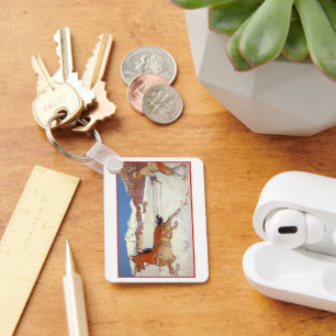 Reise im Vintage-Stil, Winter in Engadin Schweiz Schlüsselanhänger