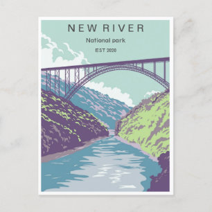 Reise im Vintage-Stil zum New River Nationalpark Postkarte