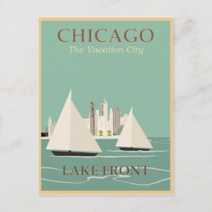 Reise in das alte Chicago Postkarte