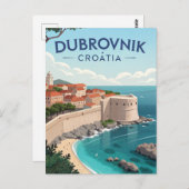 Reise in das alte Dubrovnik Postkarte (Vorne/Hinten)