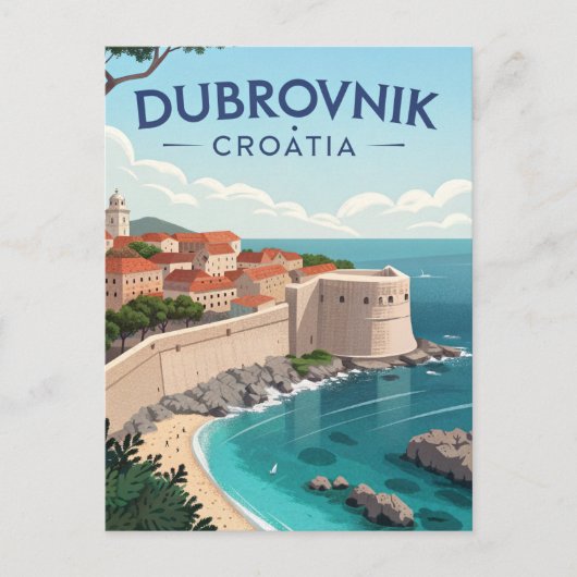 Reise in das alte Dubrovnik Postkarte (Vorderseite)