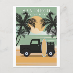 Reise in das alte San Diego Kalifornien am Strand Postkarte