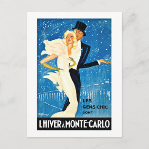 Reise in das europäische Winter-Monte Carlo im Vin Postkarte