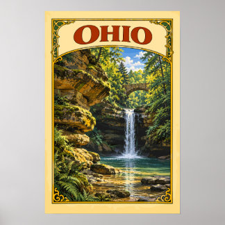 Reise in das historische Ohio Hocking Hills State Poster