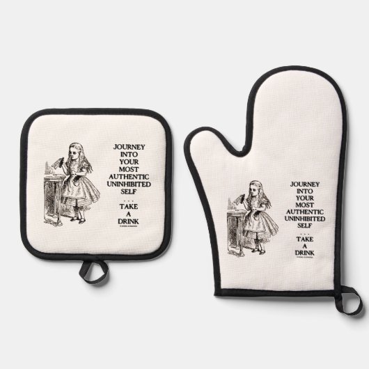 Reise in dein authentischstes, ungehemmt Selbst Ofenhandschuh & Topflappen-Set (Vorderseite)