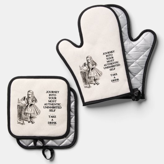 Reise in dein authentischstes, ungehemmt Selbst Ofenhandschuh & Topflappen-Set (Vorderseite/Rückseite)