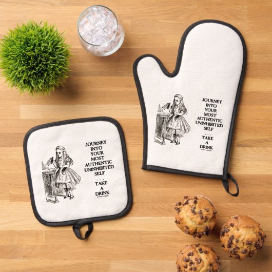 Reise in dein authentischstes, ungehemmt Selbst Ofenhandschuh & Topflappen-Set (Oben Unten)